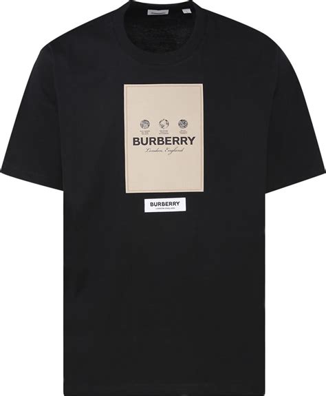 burberry label appliqué cotton oversized t-shirt black|Burberry Label Applique Cotton Oversized T.